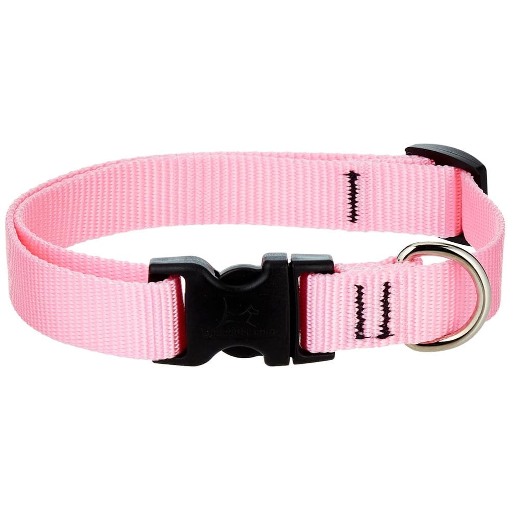 Coleira para cães LupinePet Basics rosa ajustável 23-36 cm