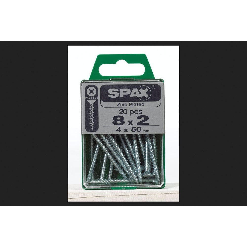 Parafuso SPAX 8 x 5 cm zincado Phillips Square 20 unidades