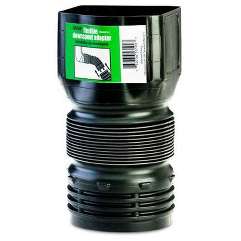 Adaptador Downspout Flex-Drain ADP53102 3x4 polegadas preto