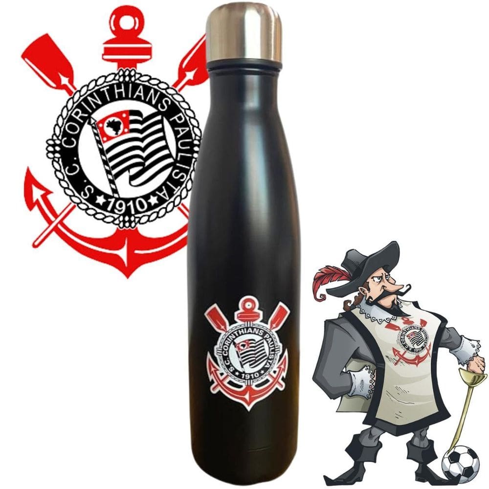 Garrafa Esportiva De Aço Inox 750Ml Corinthians