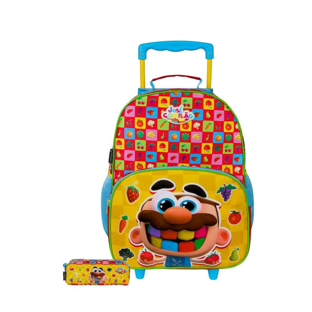 Kit Escolar Mochila De Rodas + Estojo José Comilão