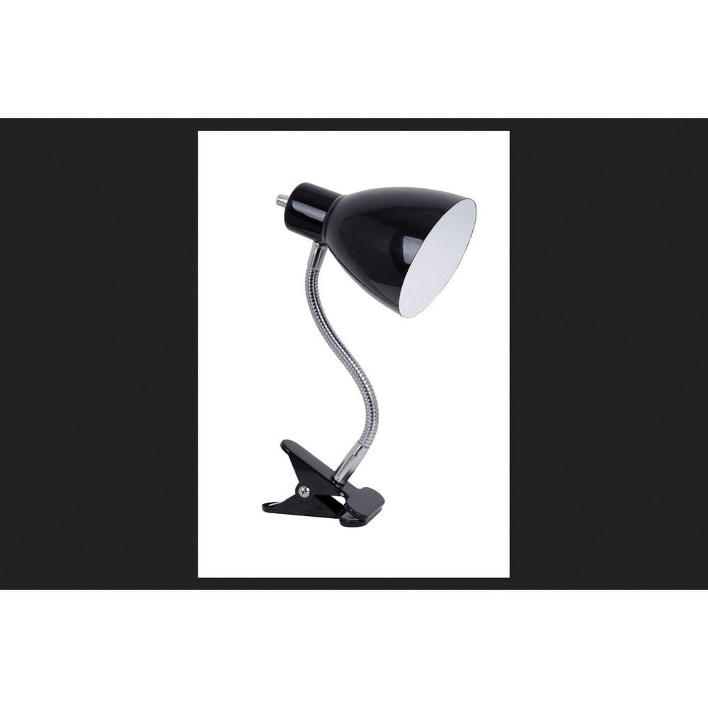 Lâmpada LIVING ACCENTS 30cm Satin Black Gooseneck Clip-On