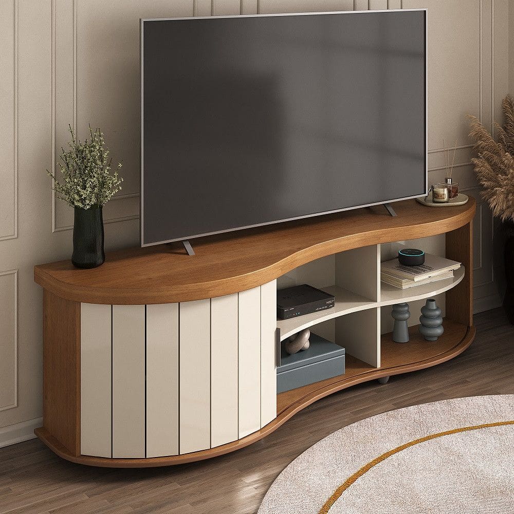 Rack Ripado Flex para TV até 75 Polegadas 1 Porta de Correr com Pés Magnum Artely