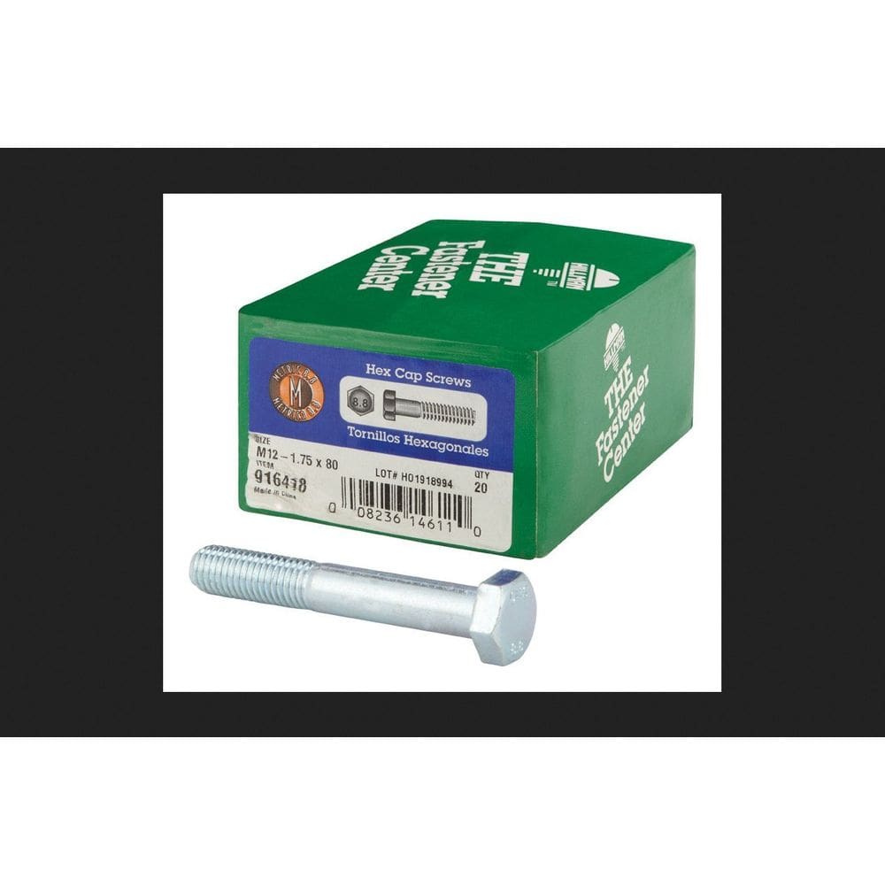 Parafuso Hillman M12-1,75 x 80 mm em aço tratado termicamente, 20 unidades