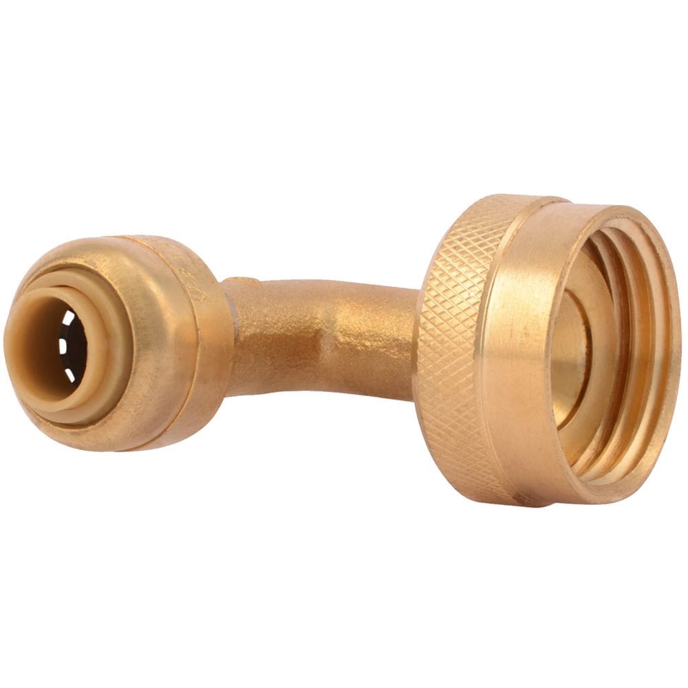 Cotovelo de lava-louças SharkBite 1/4” x 3/4” em latão 90° Push Fit