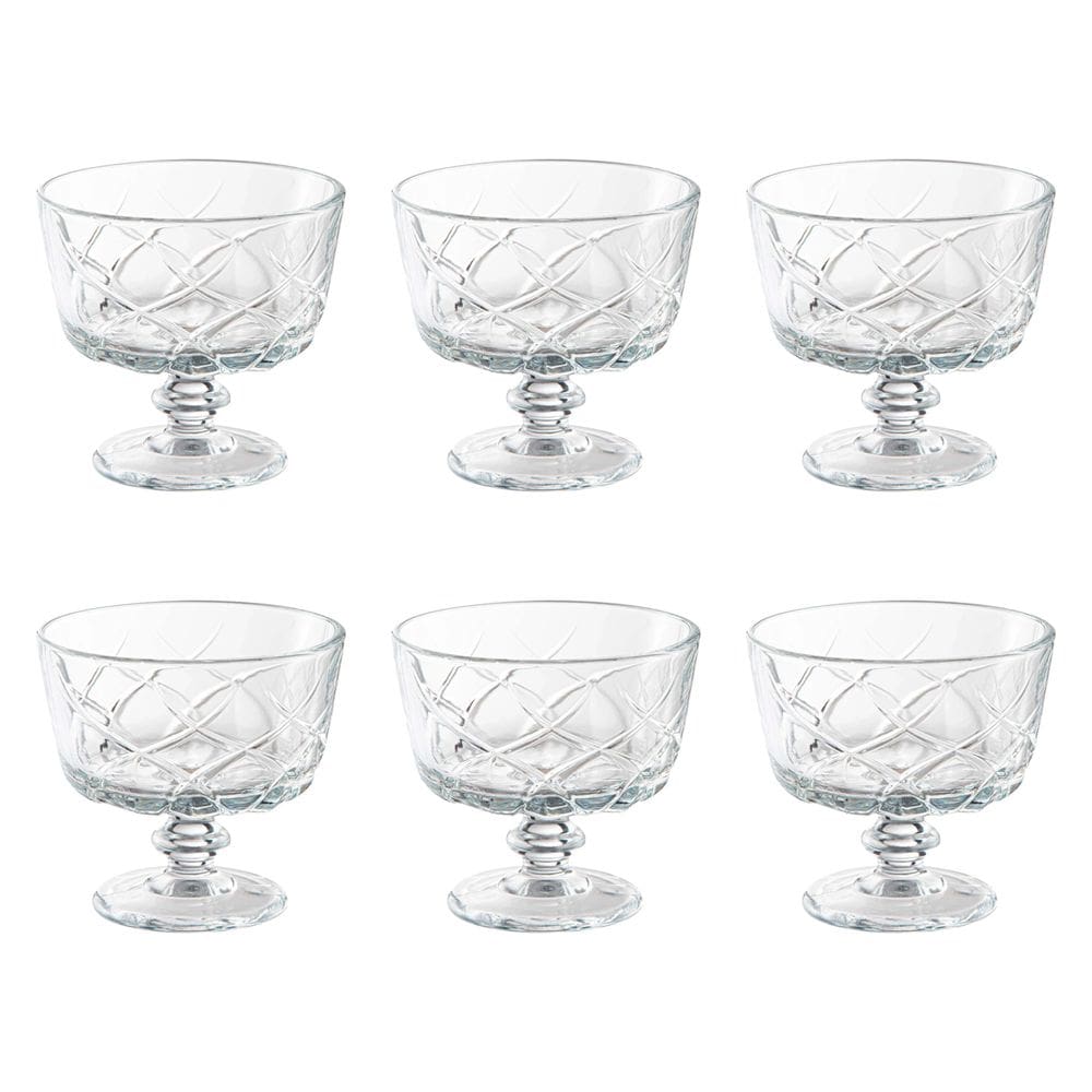 Jogo C/6 Taças de Sobremesa em Vidro Transparente Loriant 240ml