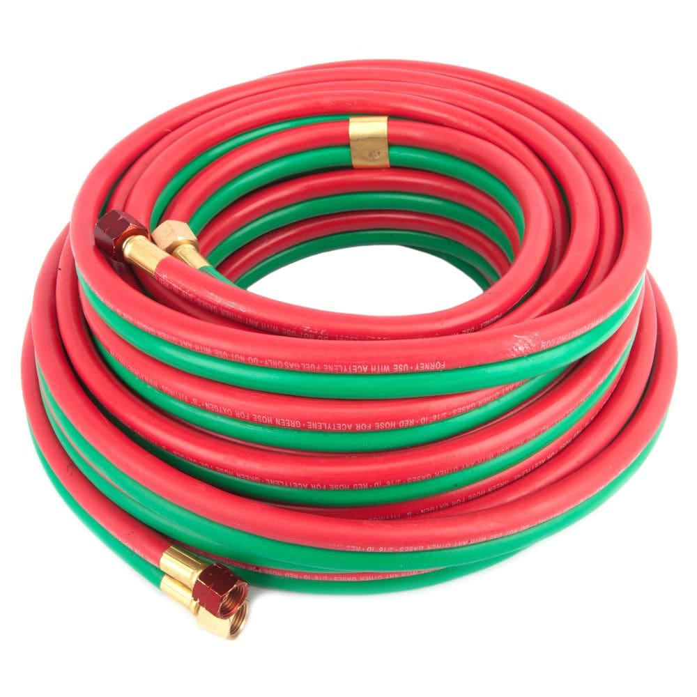 Mangueira de acetileno de oxigênio Forney 3/16” 15m R-Grade vermelha verde
