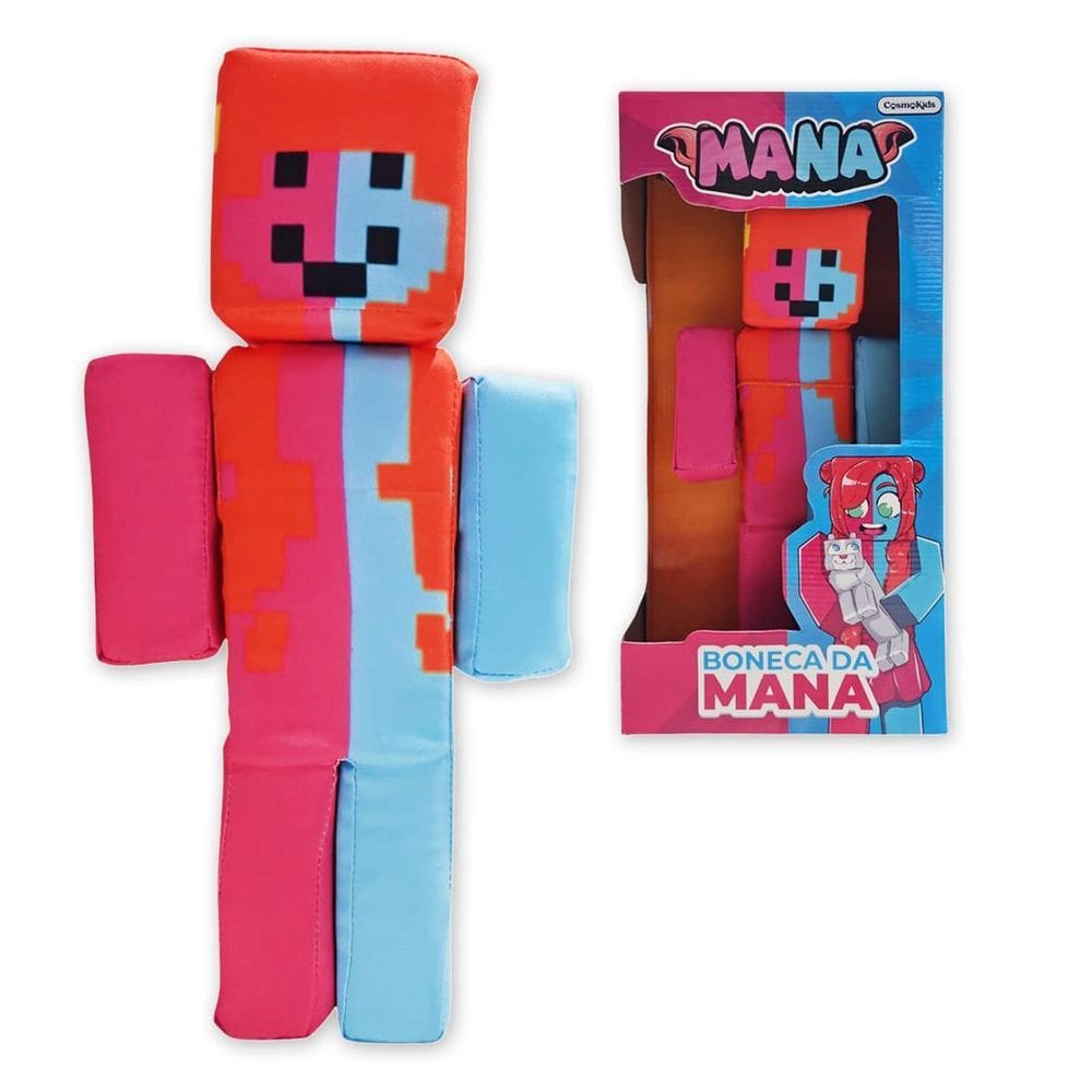Boneco Minecraft Pelúcia Streamer Youtuber Mana