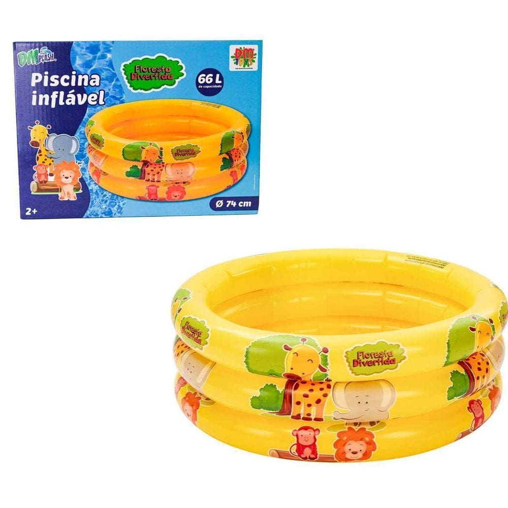 Piscina Inflável Infantil 3 Arcos 66L Dm Splash Floresta