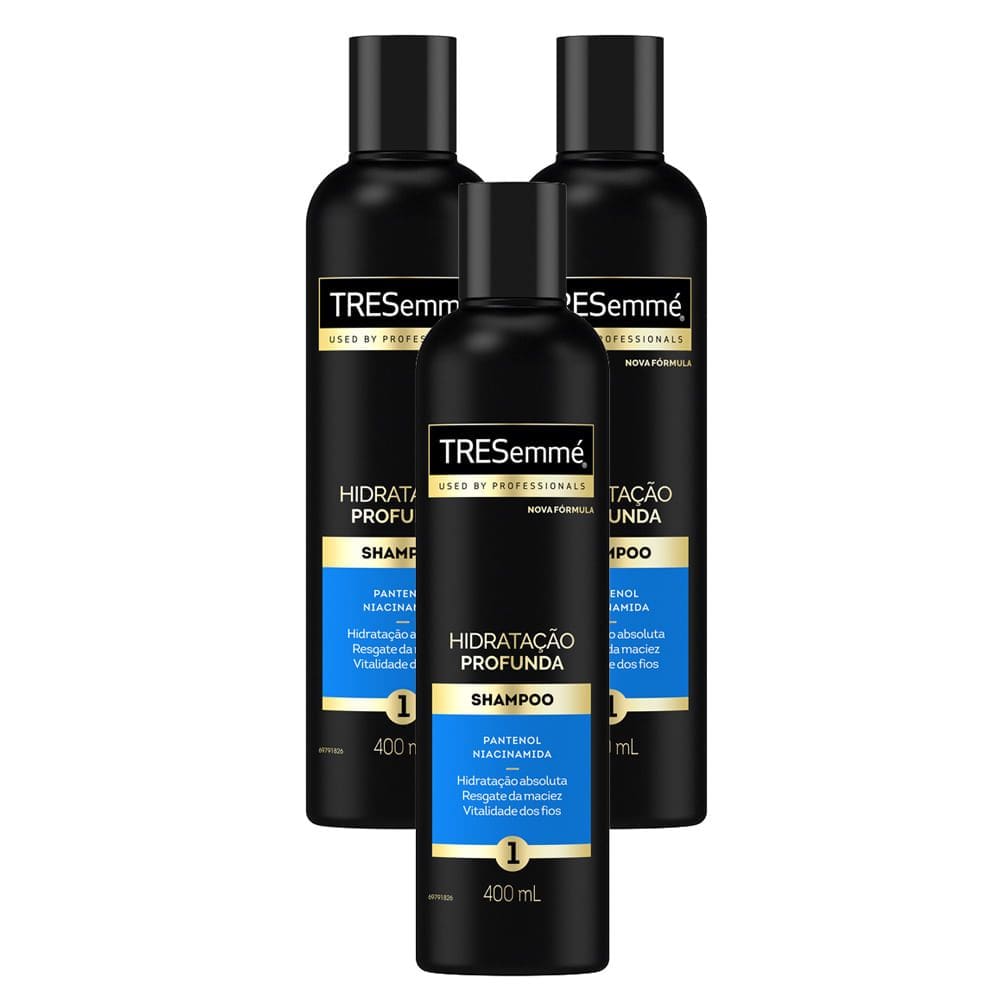Kit 3 Shampoo TRESemmé Hidratação Profunda 400ml