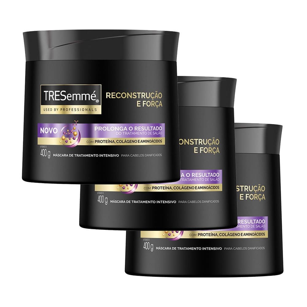 Kit 3X 400g Máscara de Tratamento TRESemmé Reconstrução e Força