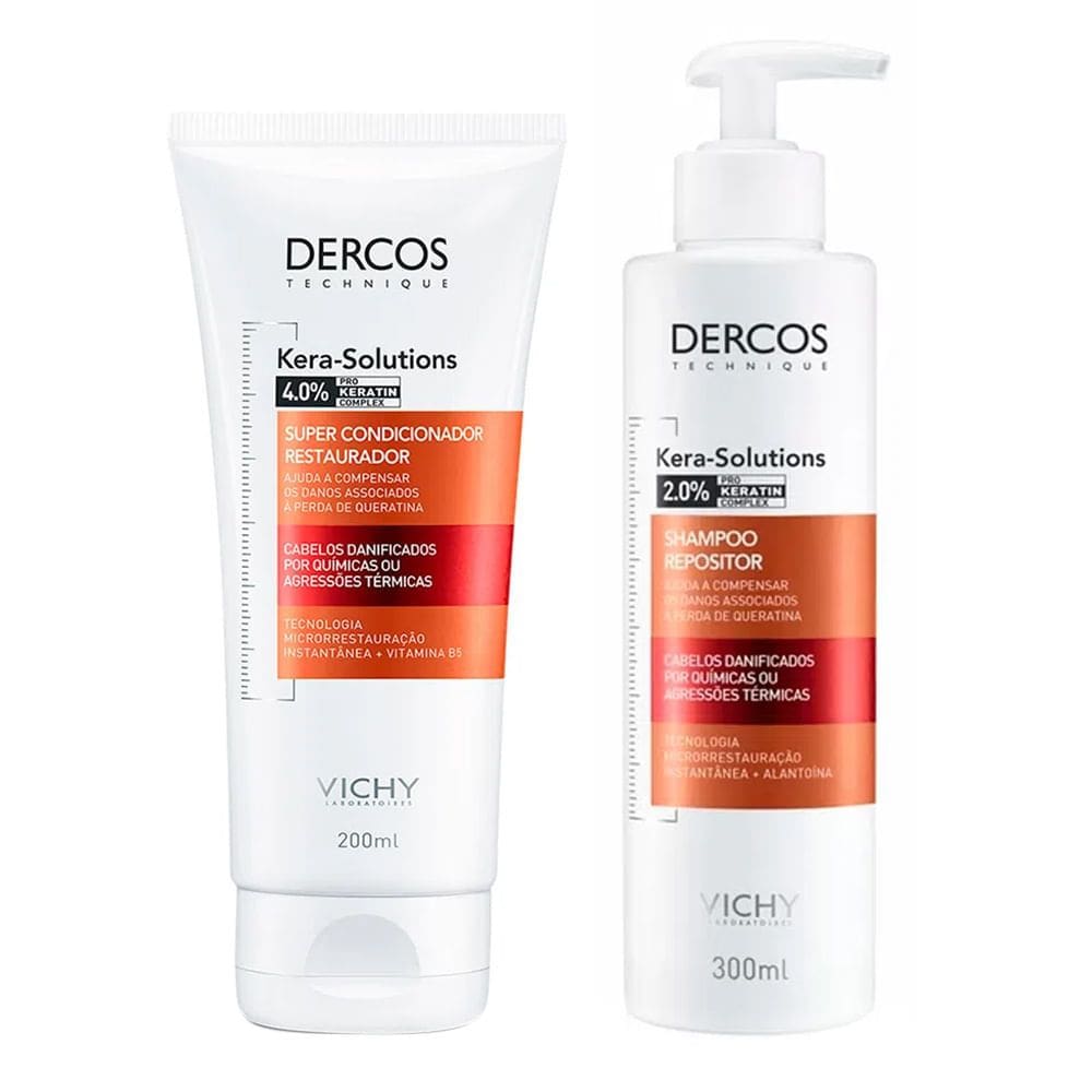 Kit 1 Dercos Kera Solutions Vichy Super Condicionador Repositor 200ml