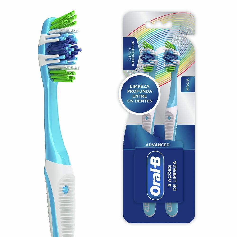 Escova Dental Oral-B Complete 5 Ações de Limpeza 40 Macia Cores com 2 Unidades