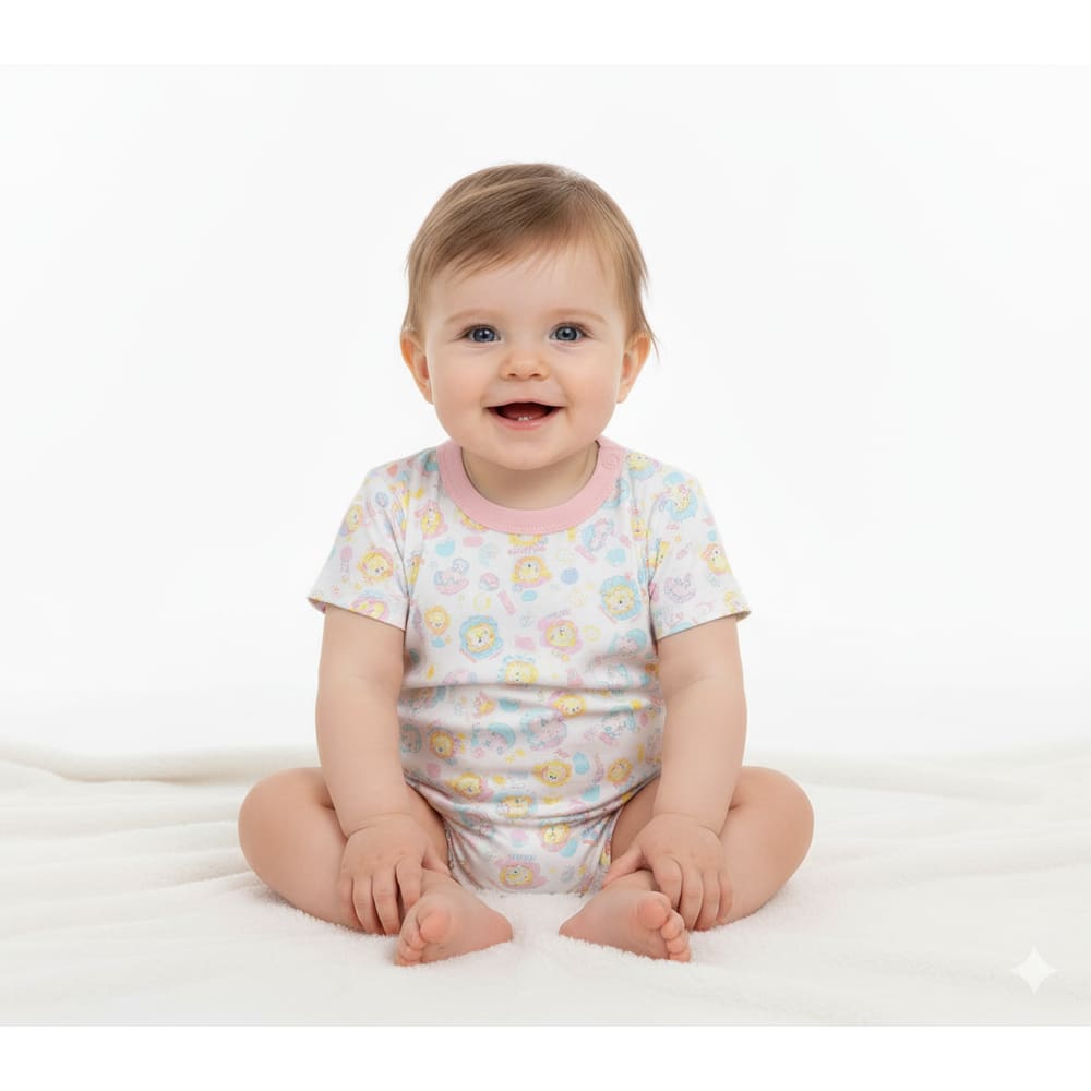 Kit 4 Camiseta infantil bebe Menina Manga Curta Estampas Divertidas 100% Algodão P/M/G