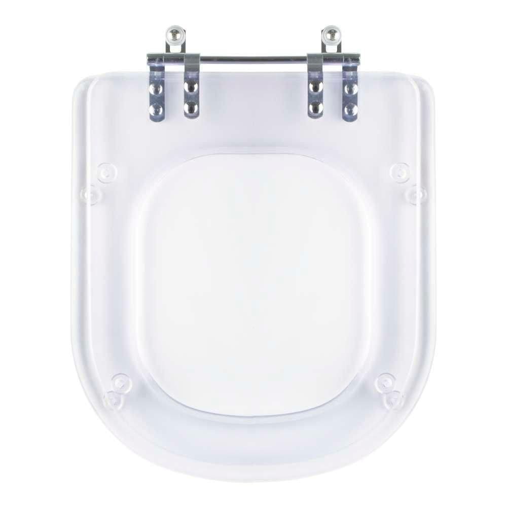 Tampa De Vaso Acrilico Transparente Square Para Bacia Sanitex 6lpf