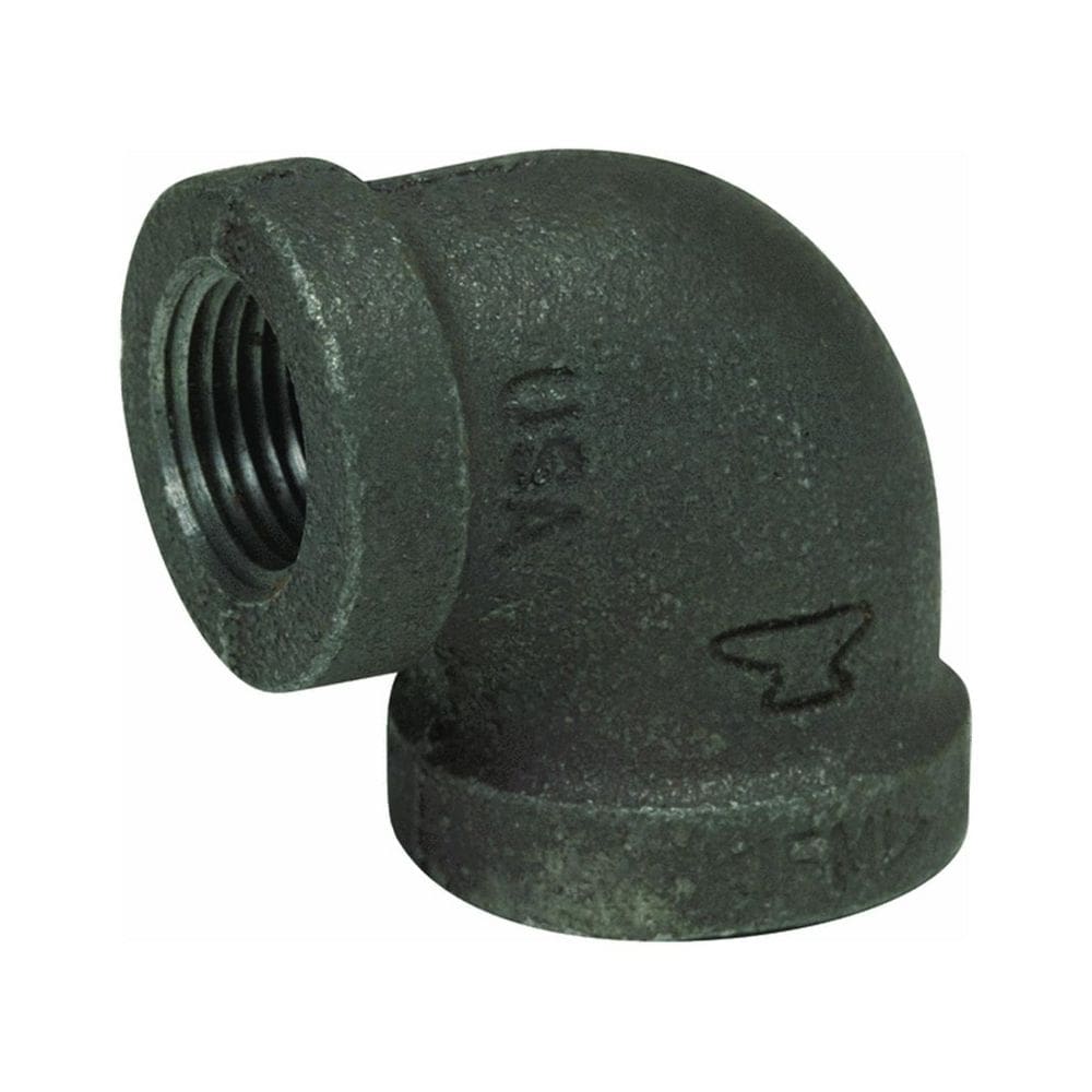Encaixe de tubulação de ferro em bigorna, cotovelo de 90° 3/4” x 3/8” NPT