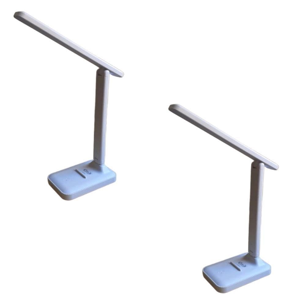 2 Abajur Luminária De Mesa Articulável 12 Leds Recarregável