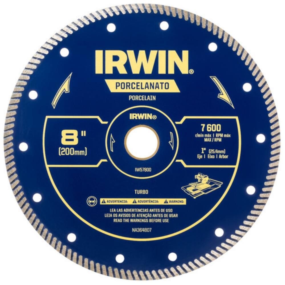 Disco  Diamantado Turbo Porcelanato 200 x 25,4mm Irwin -IW57800