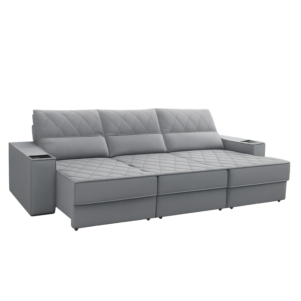 Sofa Retratil Reclinavel Munique 2,90M 3 Lugares - COLISEU