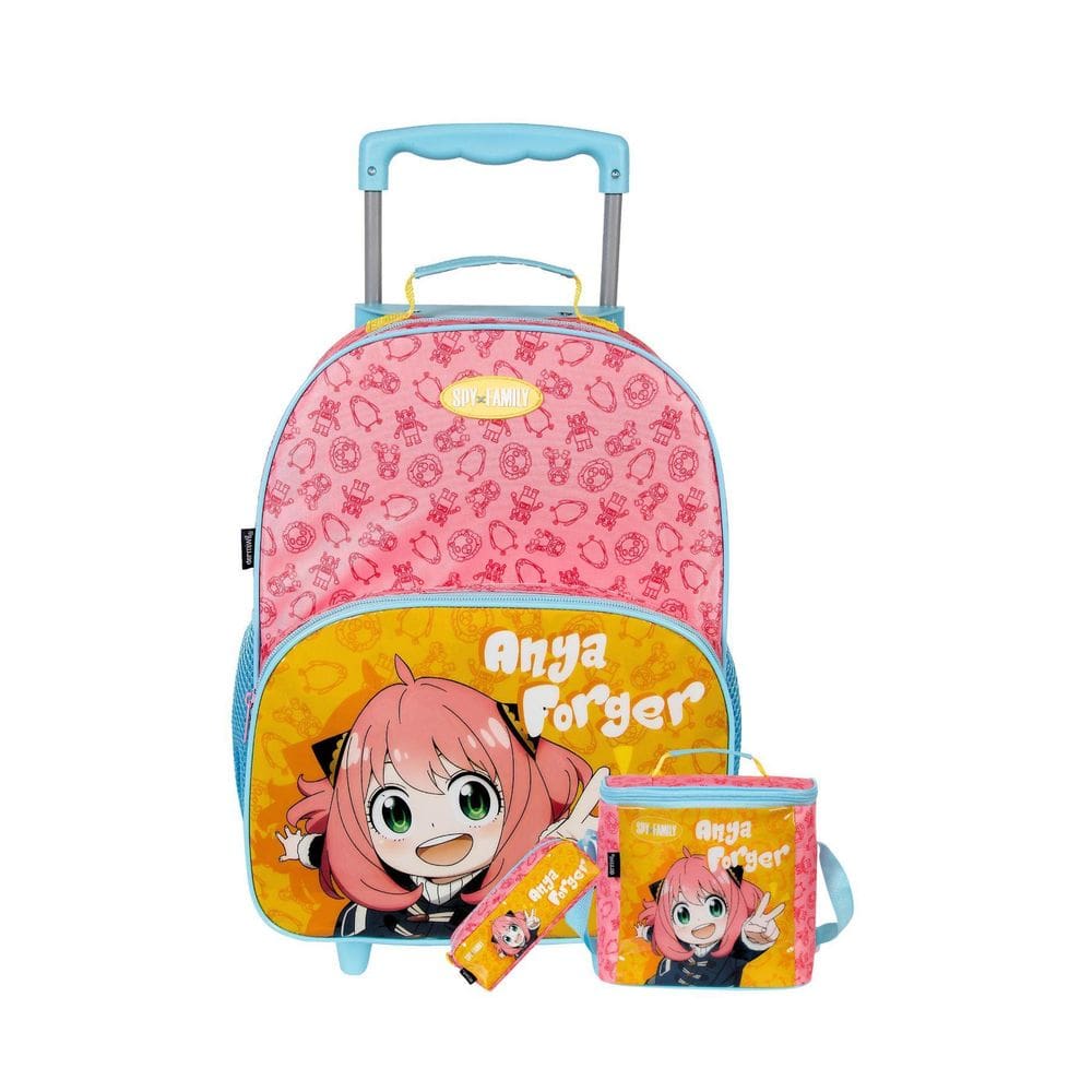 Kit Escolar Spy Family Mochila Rodas + Lancheira + Estojo