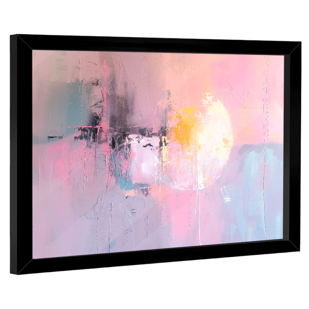 Quadro Decorativo Abstrato Estilo Pintura Rosa