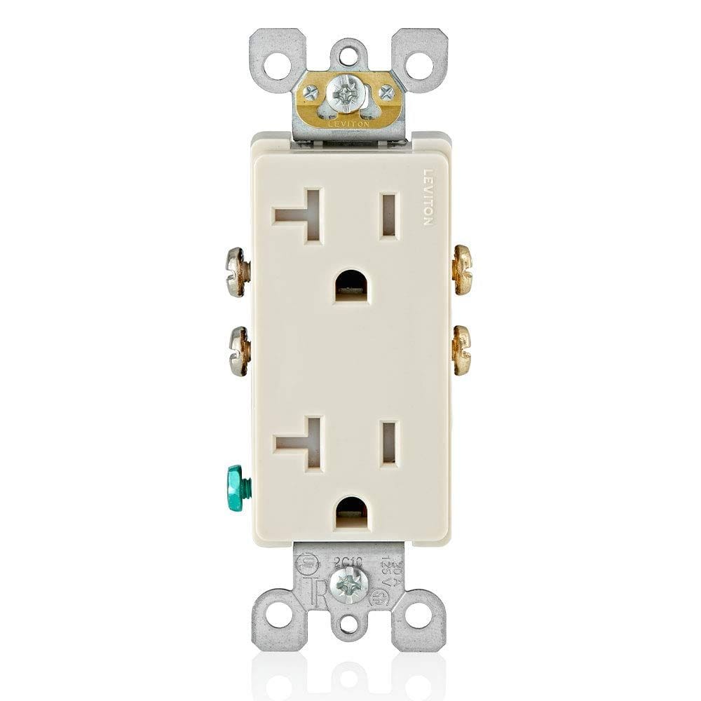 Tomada elétrica de parede Leviton 20 Amp Decora T5825 Light Almond