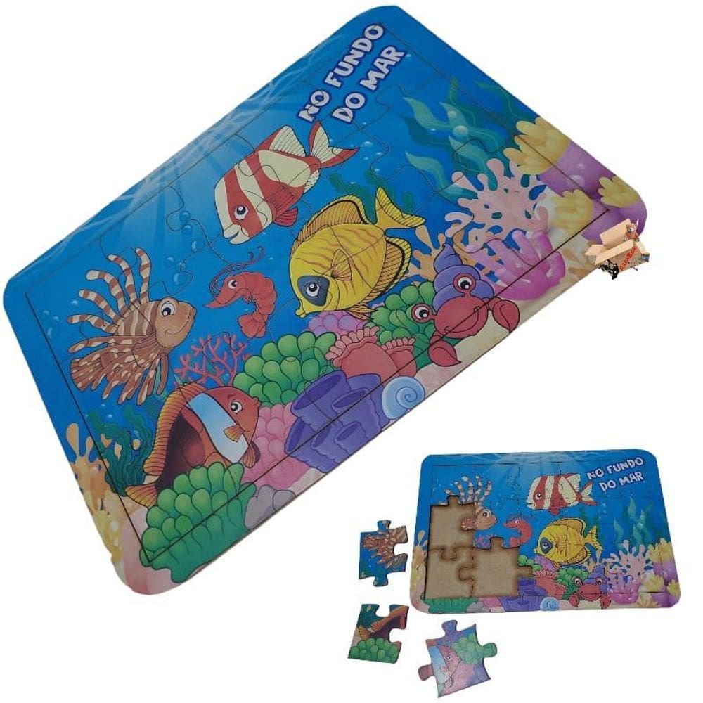 Brinquedo Pedagógico Madeira Quebra Cabeça Infantil Desenhos