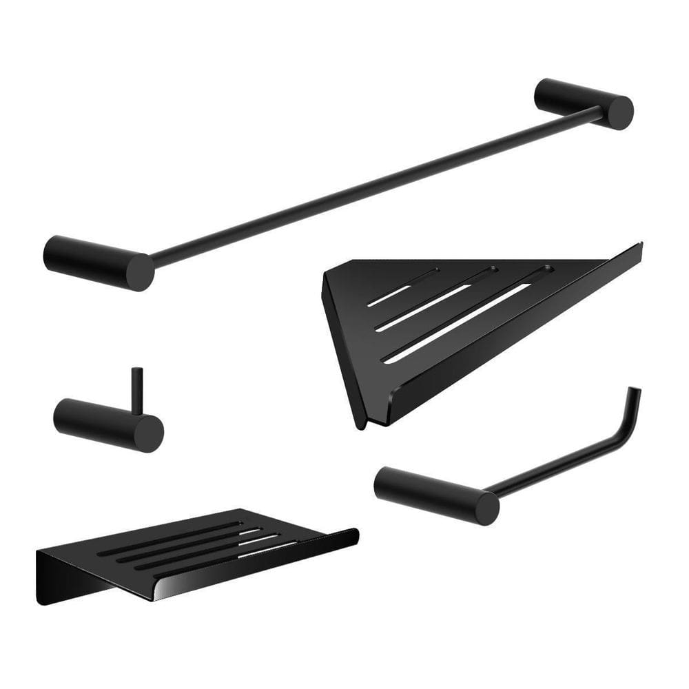 Kit Acessórios Banheiro 5 Peças Preto Fosco Orion 2102Or