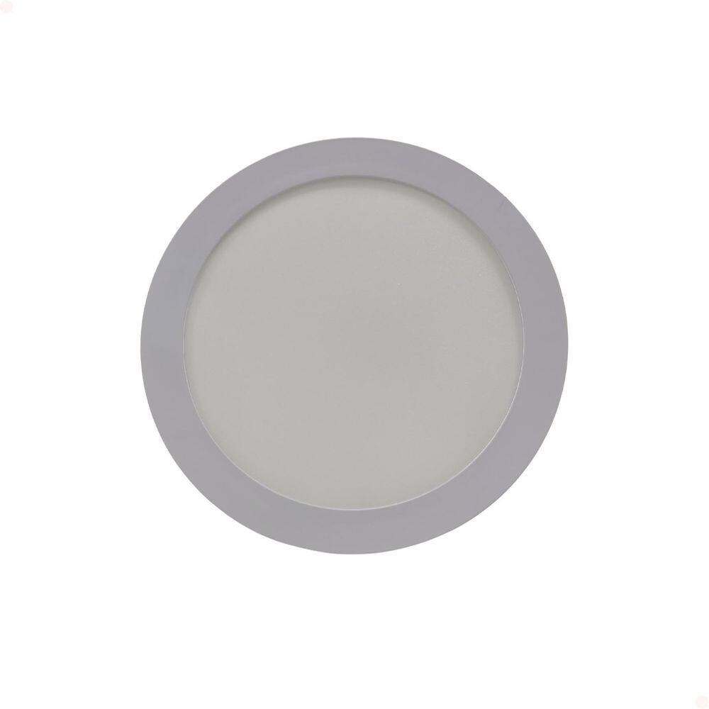 Painel Led Embutir Redondo 18W Bivolt 3000K Branco Quente