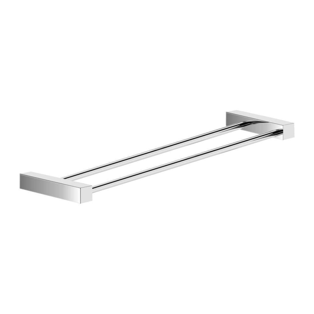 Toalheiro Duplo Banheiro Alto Brilho Troia Grego Metal 40Cm