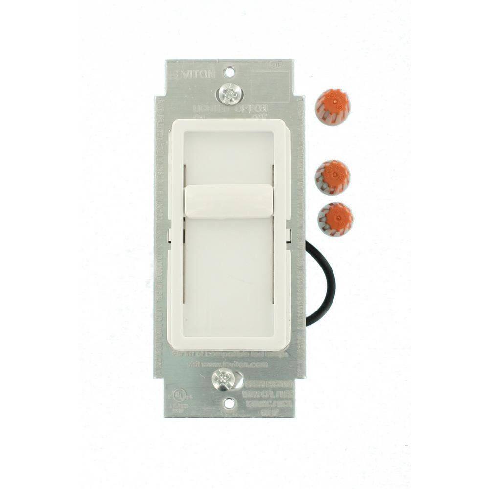 Dimmer Leviton Decora SureSlide White 600W 15A, pacote com 3