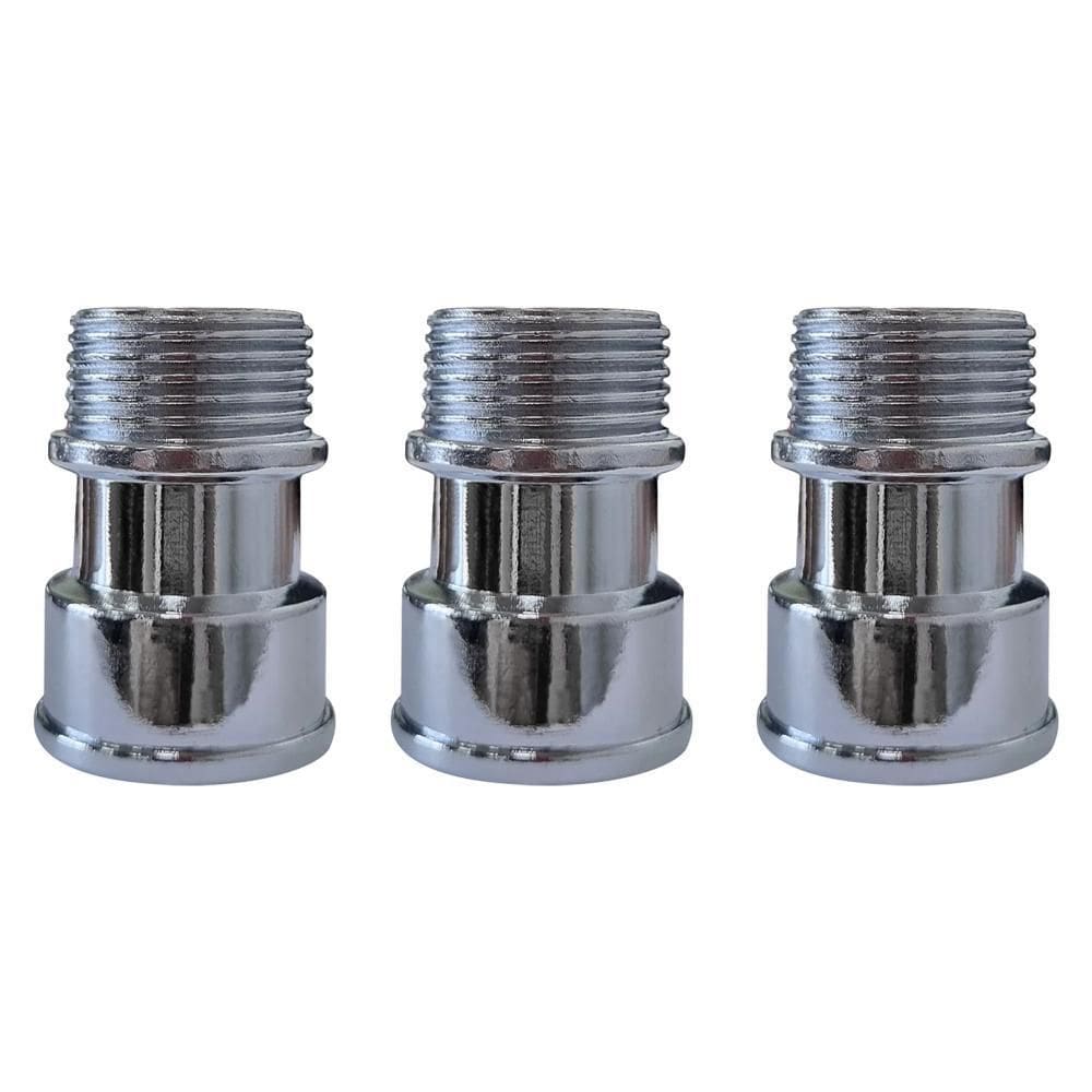Kit 3 Extensão Para Torneira Curta 1/2`` 40Mm Metal Cromado