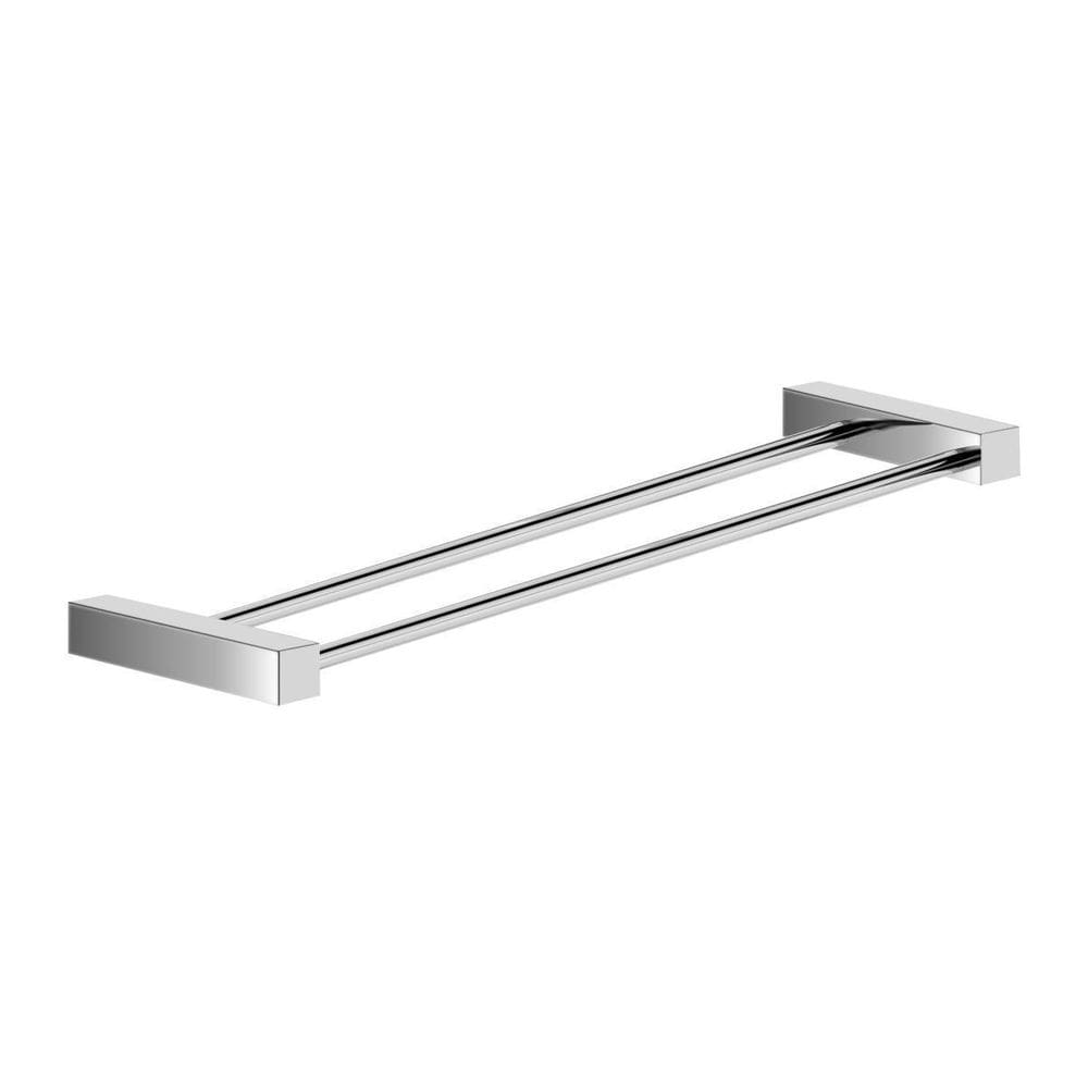 Toalheiro Duplo Banheiro Escovado Troia Grego Metal 40Cm