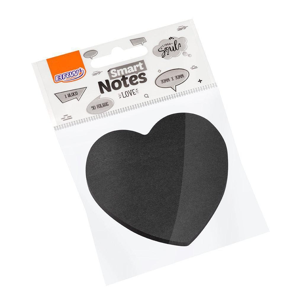 Bloco Smart Notes Brw Love Preto 70X70Mm Com 50 Folhas