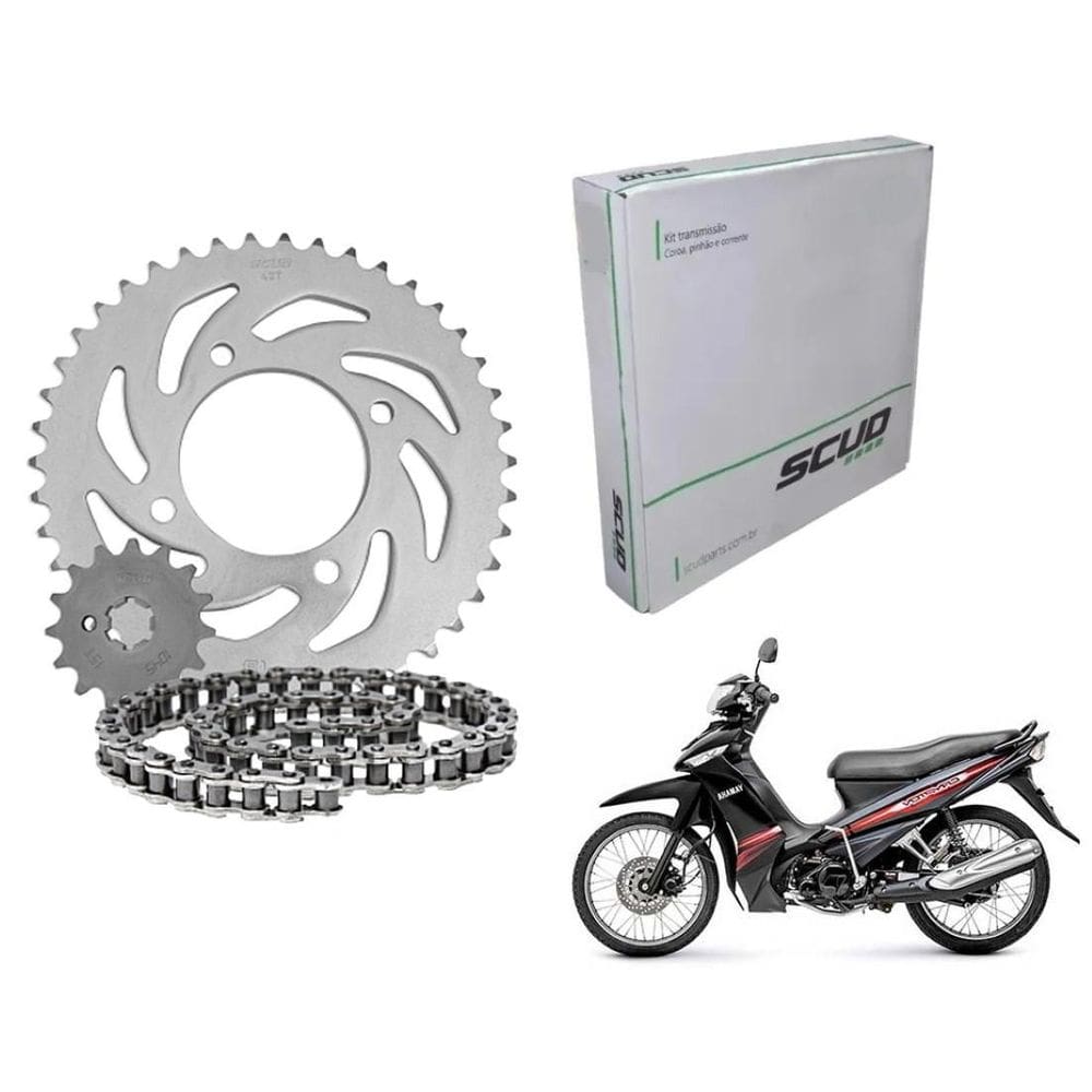 Kit Relação Transmissão Scud Crypton 115 De 2010 Ate 2013