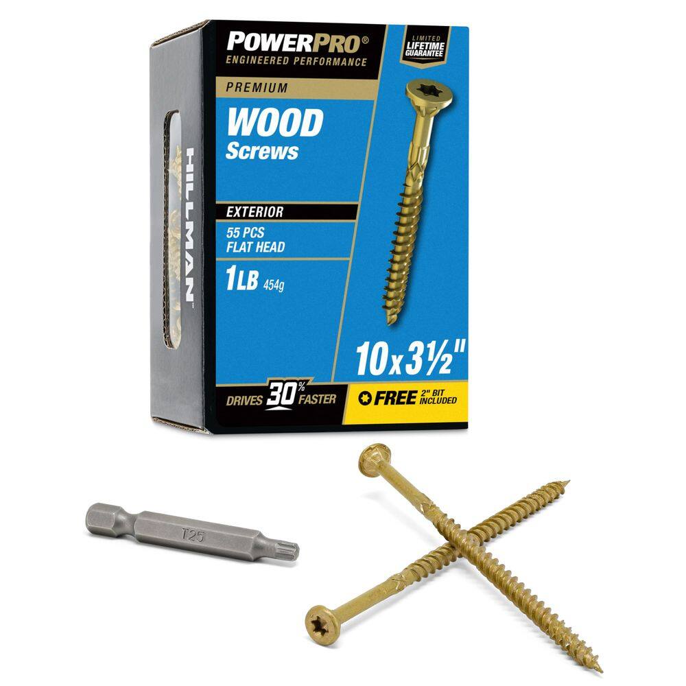 Parafusos de madeira Power Pro 48603 #10 x 8,9 cm revestidos com epóxi 59 unidades