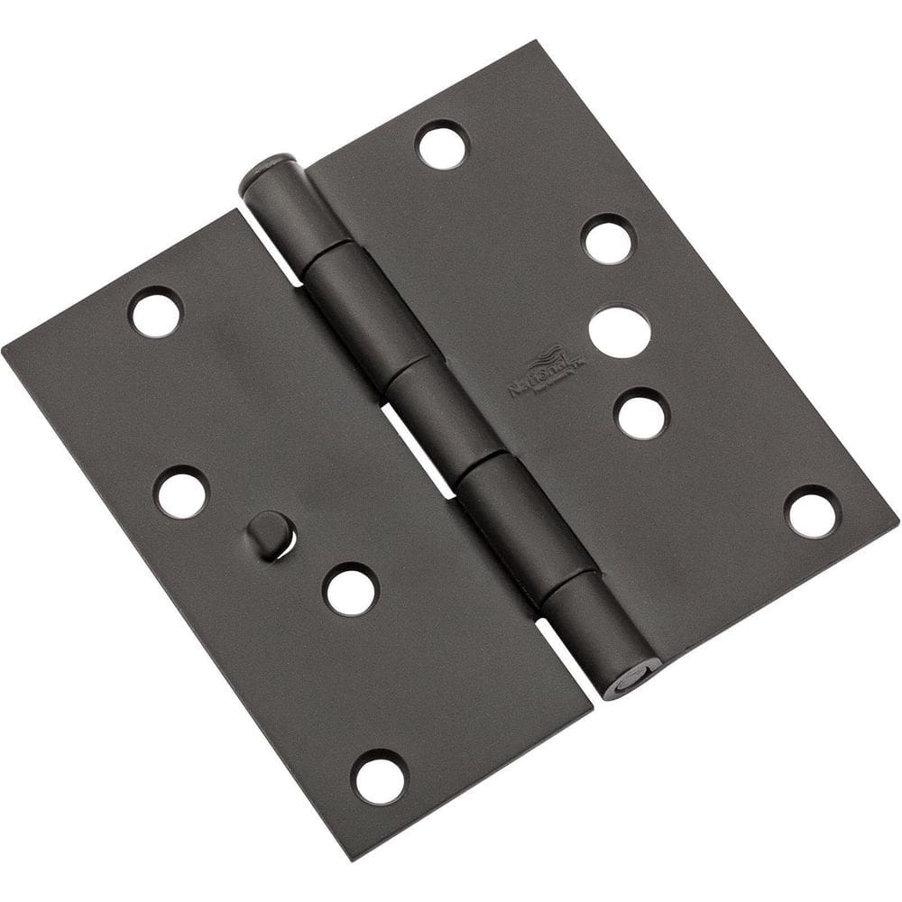 Dobradiças de porta National Hardware 4 pol. Bronze polido a óleo L, pacote com 3