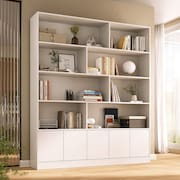 Estante de Livros 100% Mdf 5 Portas 8 Nichos Versatile Branco