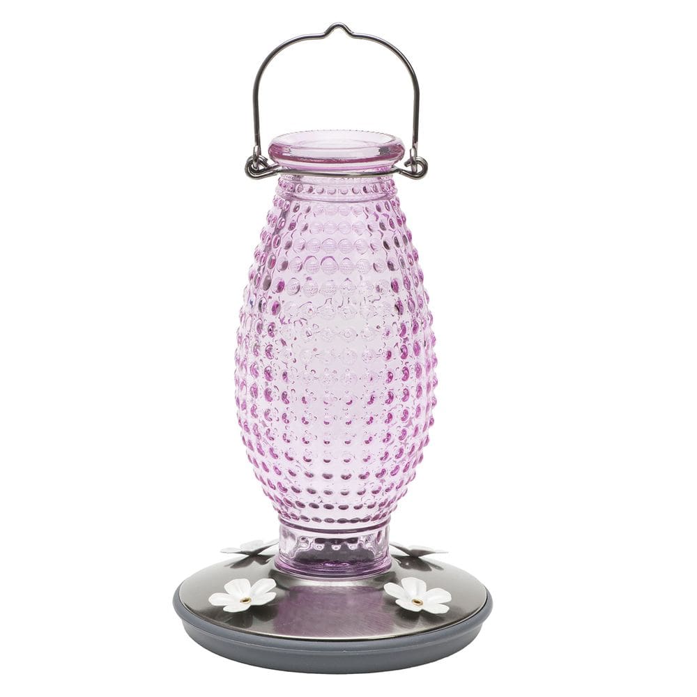 Alimentador de beija-flores Perky-Pet 8131-2 Cranberry Hobnail Glass