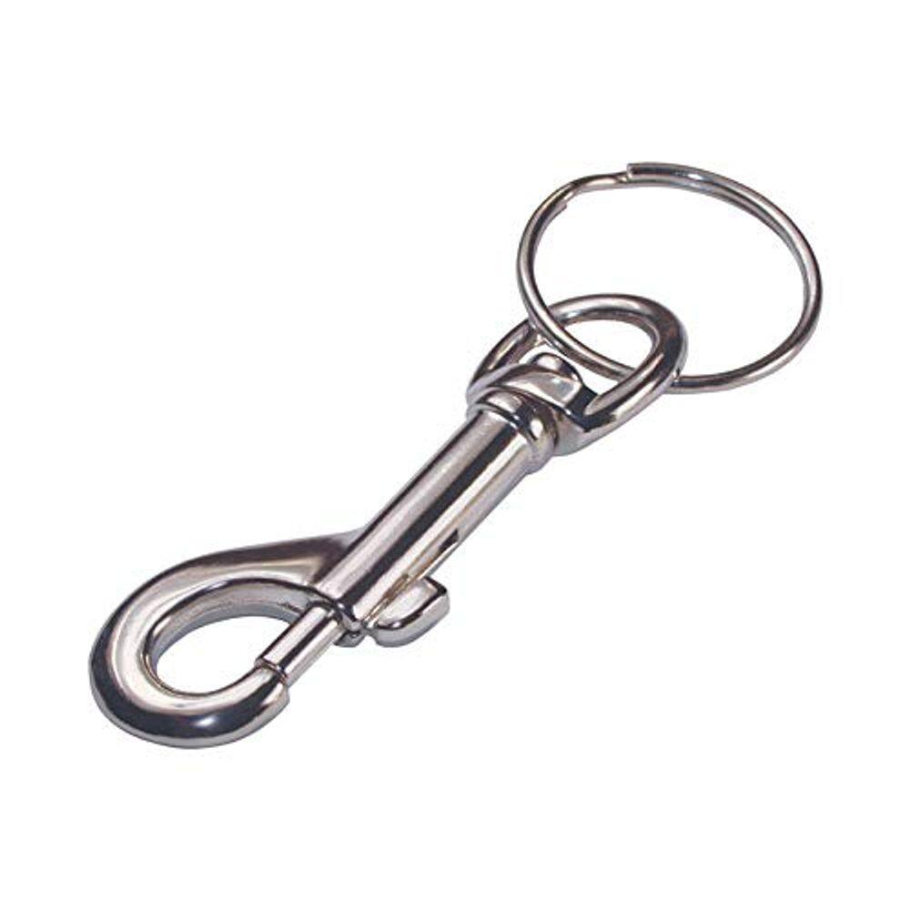 Snap Hook Hillman 701306 de metal com chaveiro, pacote com 5 - branco