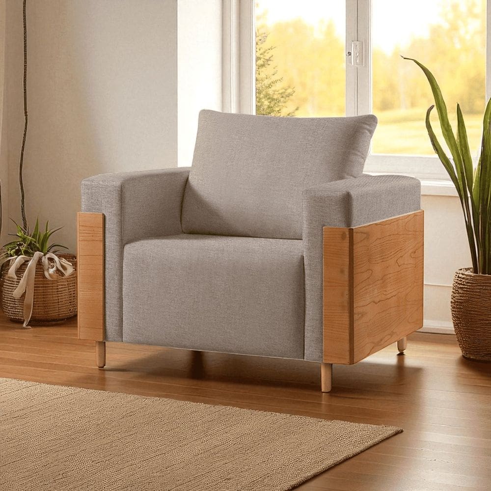 Poltrona Luxo Madeira Maciça Heitor Cappuccino