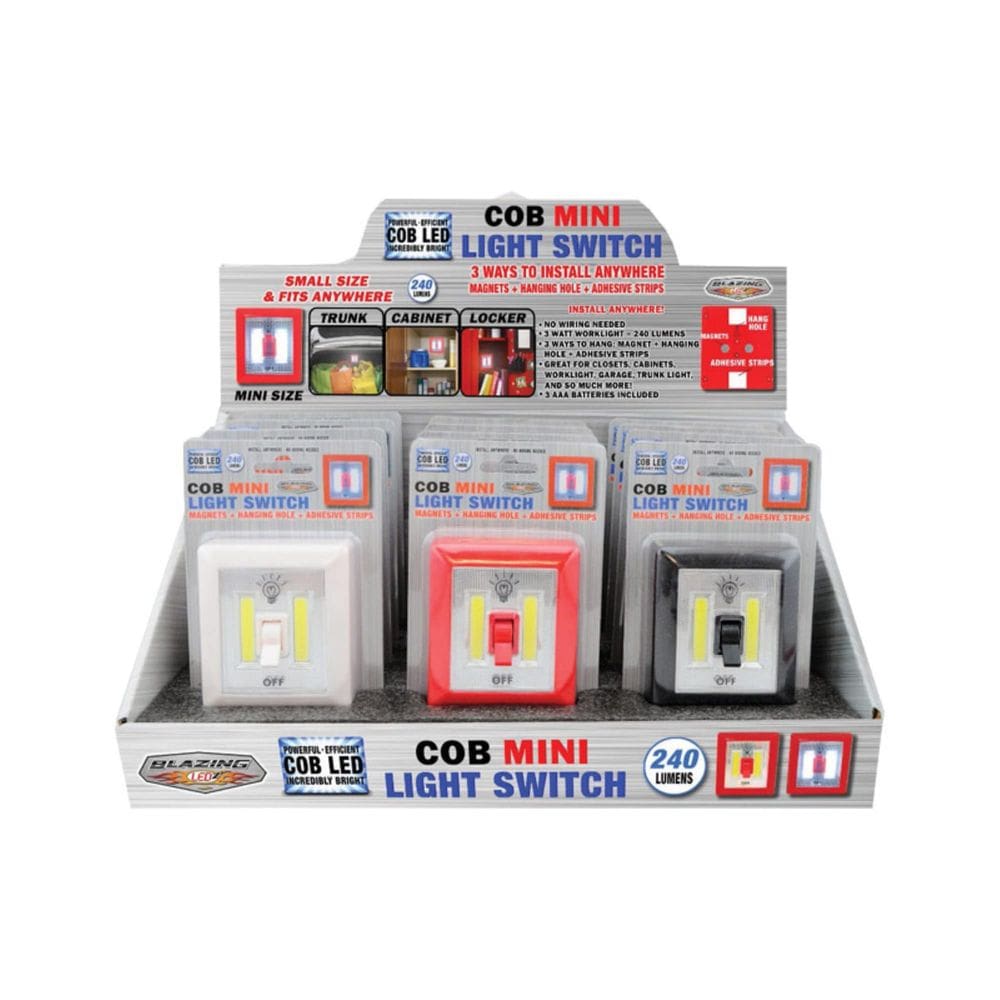 Interruptor de luz LED Blazing LEDz COB Mini alimentado por bateria