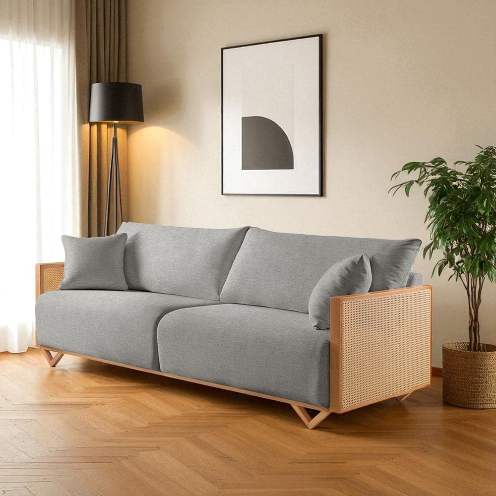 Sofá Fixo 2 Lugares Luxo 170cm Arthur Cinza