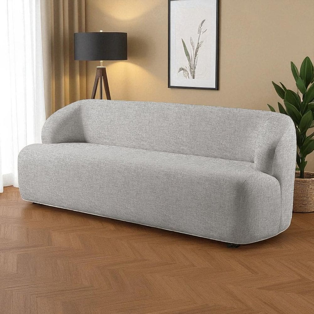 Sofá Fixo Noah 3 Lugares Luxo 2,0m Castellar Móbile Linho Cinza