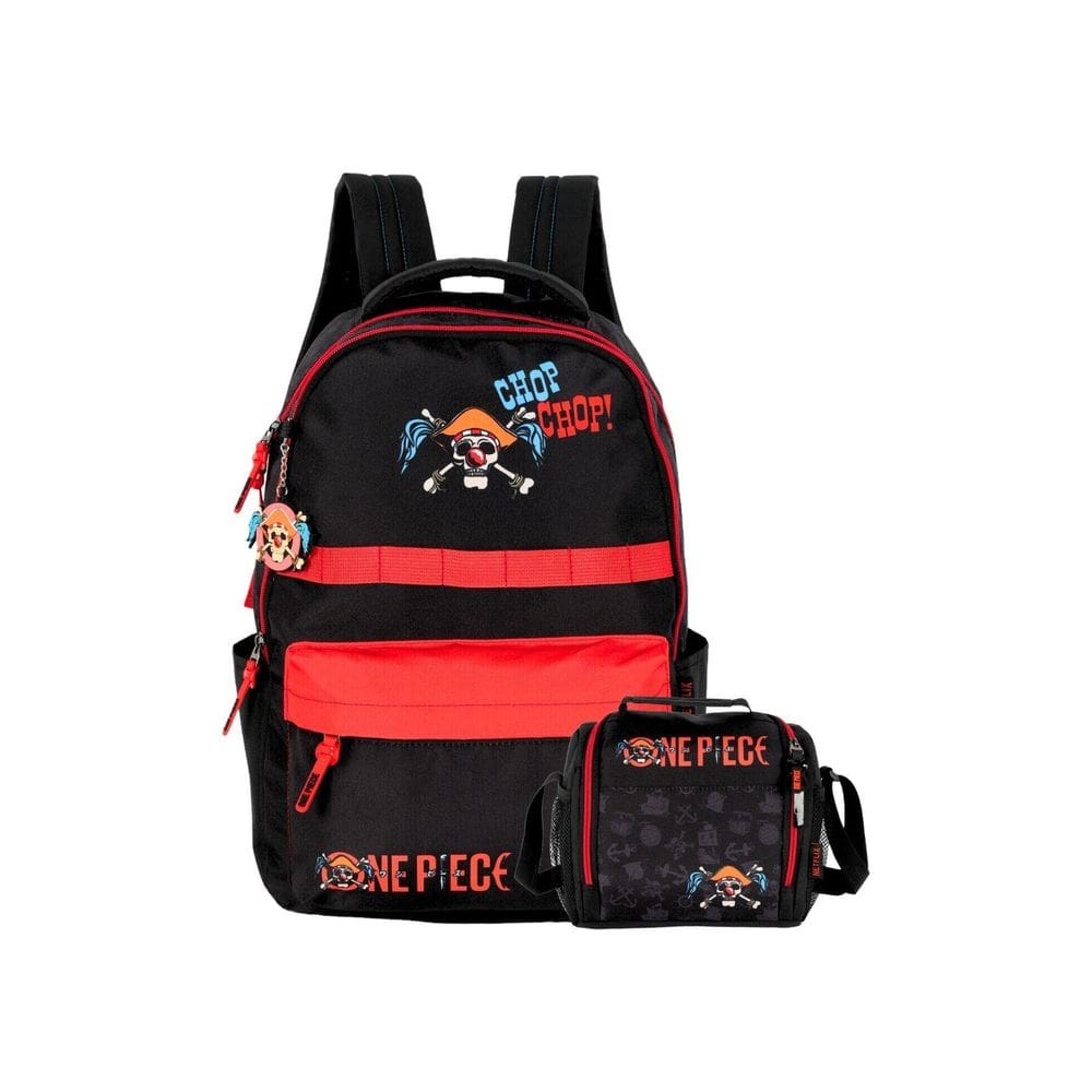 Kit Mochila Costas + Lancheira Térmica One Piece - Vermelho