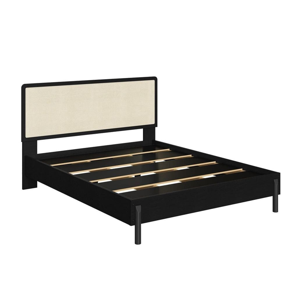 Cama Queen com Cabeceira Telada e Pé Madeira Maciça 172cm Oslo