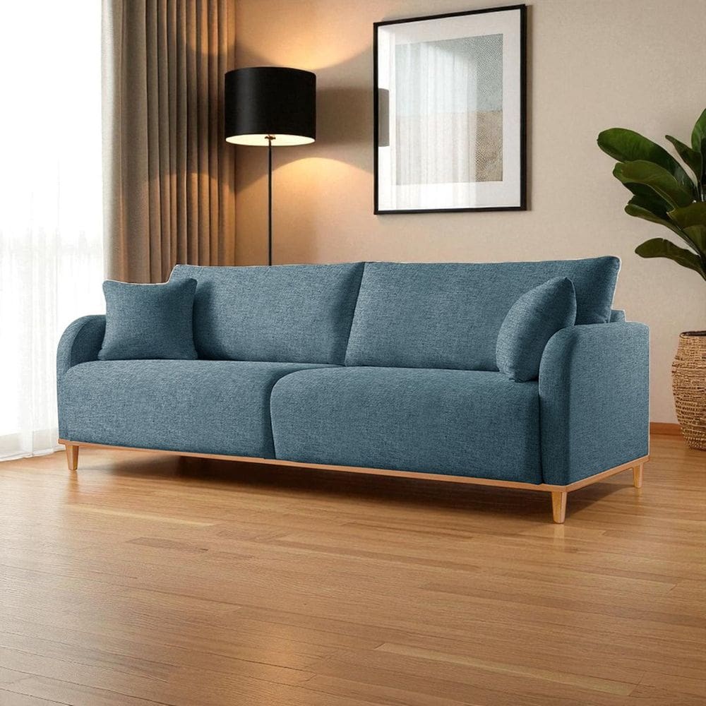 Sofá Fixo 4 Lugares Luxo 2,80m Camila Azul