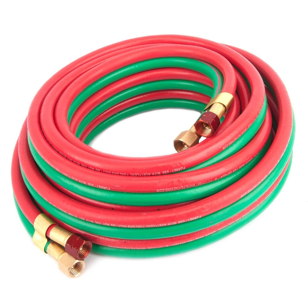 Mangueira de acetileno de oxigênio Forney 86145 R-Grade 1/4” x 25`