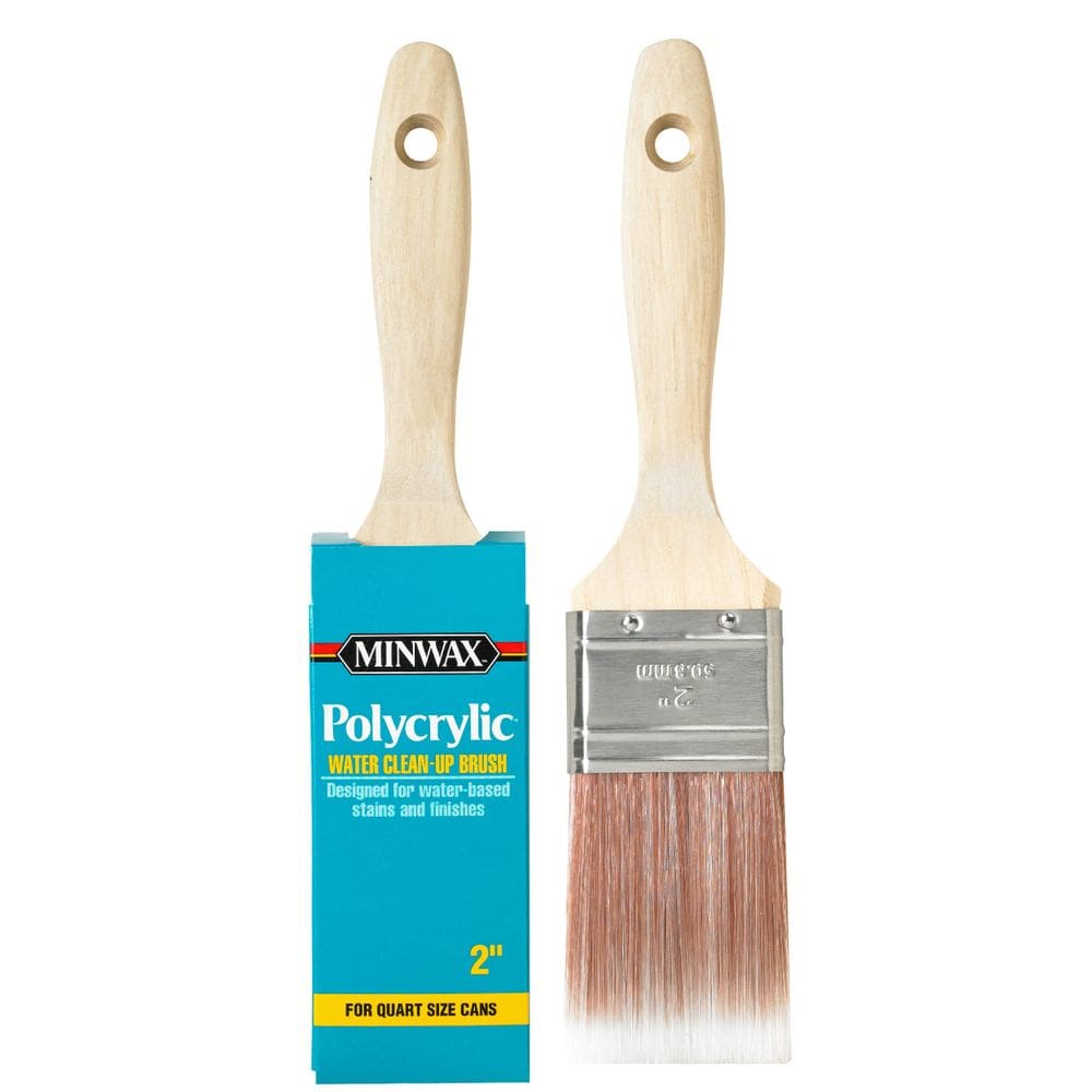 Pincel de mancha de madeira Minwax Polycrylic 2 polegadas branco