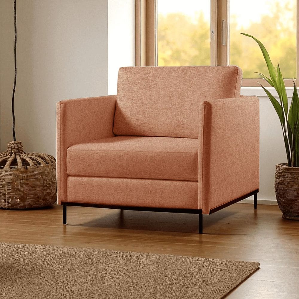 Poltrona Luxo Madeira Maciça Eucalipto Ravi Terracota